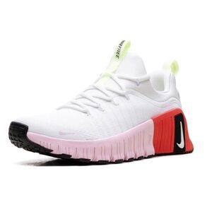 Nike Free Metcon 6 Women 
White Barely Volt Bright Crimson Pink Foam
Size 9